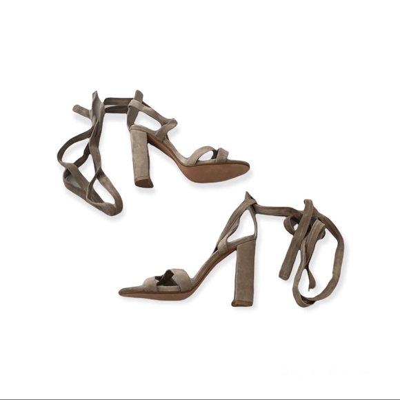 Steve Madden Christey Open Toe Suede Heels - Picture 2 of 6